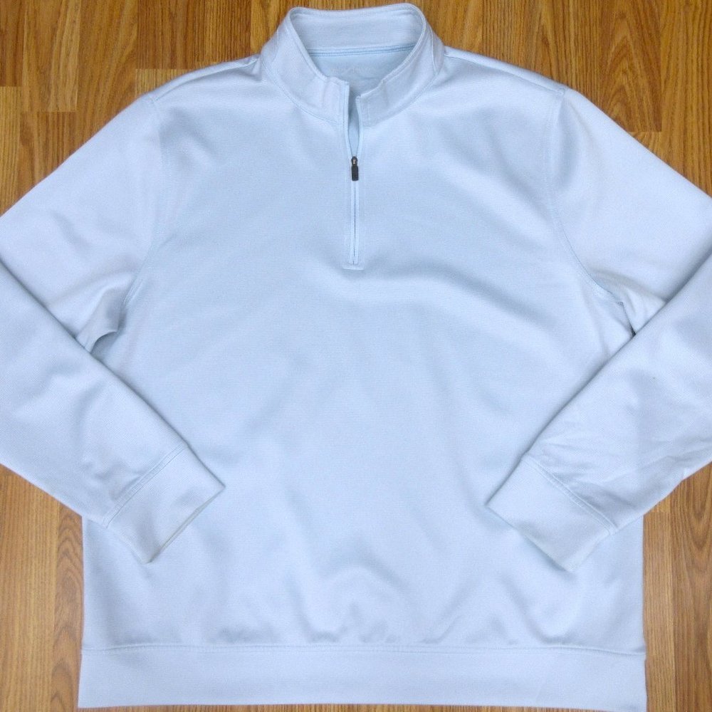HICKEY FREEMAN 1/4 ZIP SWEATSHIRT/ JACKET LIGHT BLUE X-LARGE, XL
